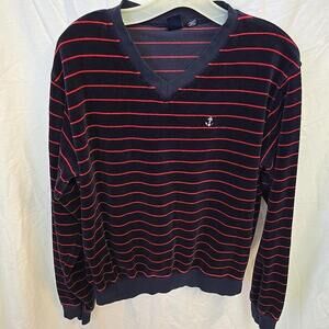 Vtg Hartog L Men Marina Striped Pullover‎ Sweater